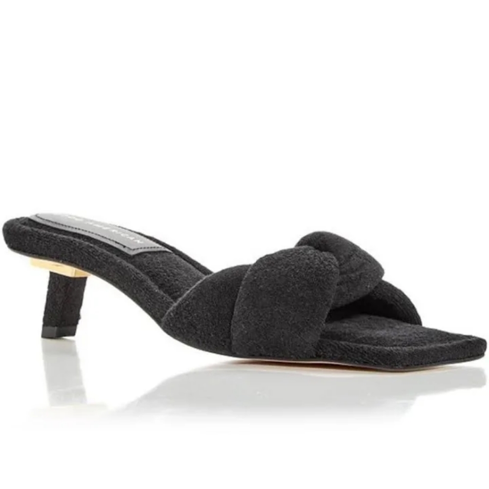 Good American Black Terry Kickstand heel Size 8